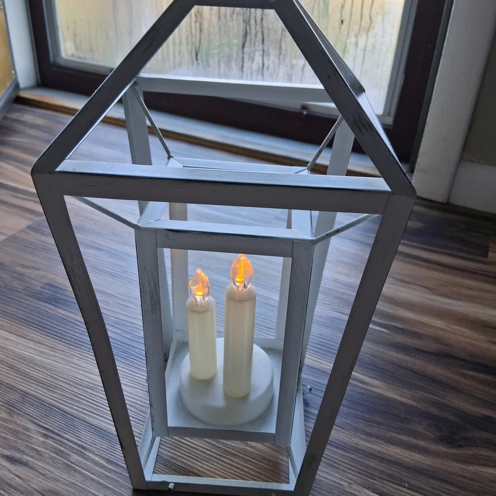 White Lantern Candle Holder